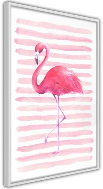 Juliste Artgeist Flamingo and Stripes, kehyskartongilla, kehyksillä, eri kokoja