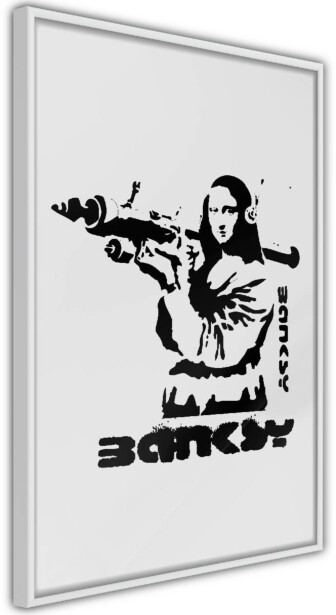 Juliste Artgeist Mona Lisa with a Bazooka, kehyskartongilla, kehyksillä, eri kokoja