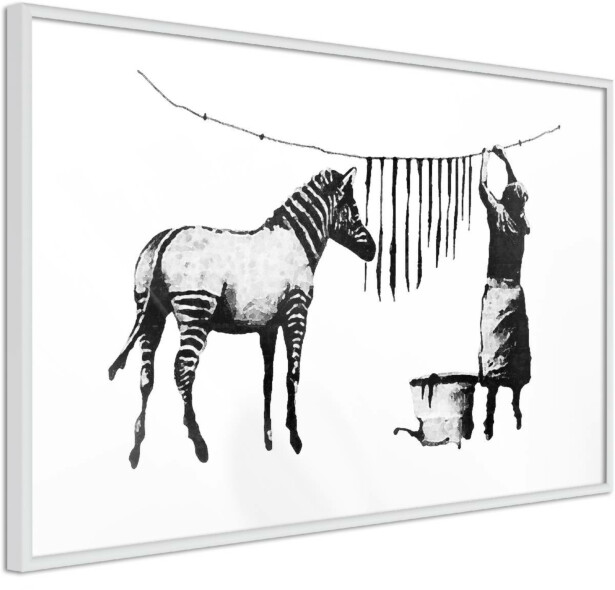 Juliste Artgeist Banksy: Washing Zebra, kehyskartongilla, kehyksillä, eri kokoja