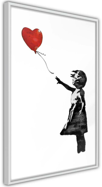 Juliste Artgeist Banksy: Girl with Balloon, kehyksillä, eri kokoja