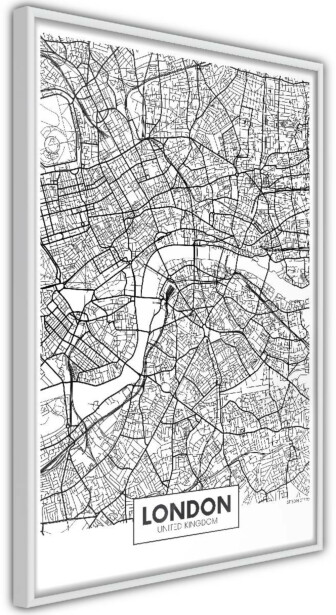 Juliste Artgeist Map of London, kehyksillä, eri kokoja