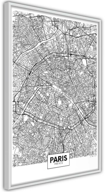 Juliste Artgeist Map of Paris, kehyksillä, eri kokoja