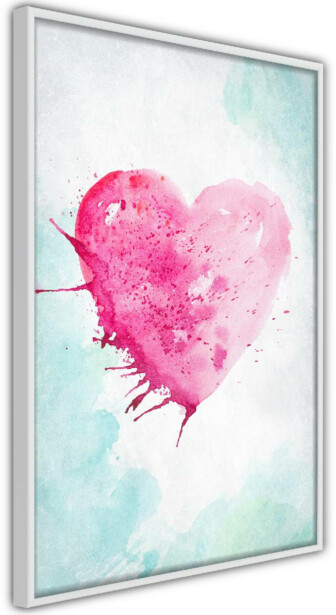 Juliste Artgeist Watercolour Heart, kehyksillä, eri kokoja