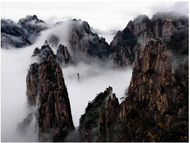 Kuvatapetti Artgeist Sea of ​​pilvien Huangshan Mountain, Kiina, eri kokoja