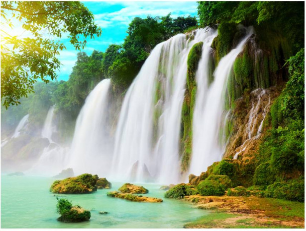 Kuvatapetti Artgeist Detian - waterfall, China, eri kokoja