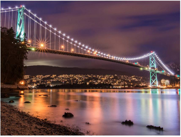 Kuvatapetti Artgeist Lions Gate Bridge - Vancouver, Canada, eri kokoja