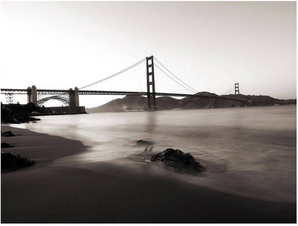 Kuvatapetti Artgeist San Francisco: Golden Gate Bridge mustavalkoisena, eri kokoja