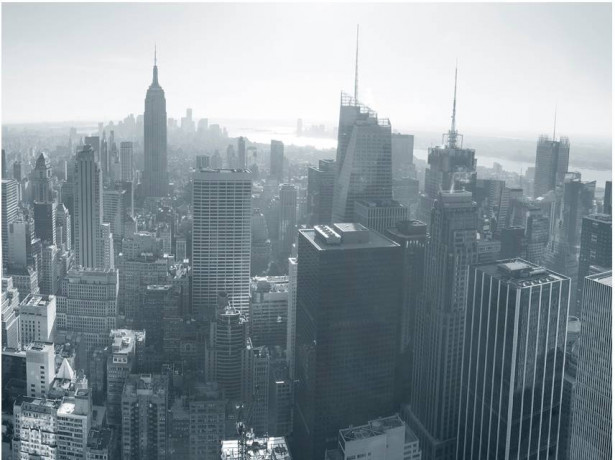 Kuvatapetti Artgeist New Yorkin horisonttissa, mustavalkoinen, eri kokoja