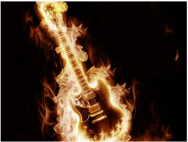 Kuvatapetti Artgeist Flaming guitar, eri kokoja