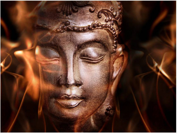 Kuvatapetti Artgeist Buddha: Fire of meditation, eri kokoja