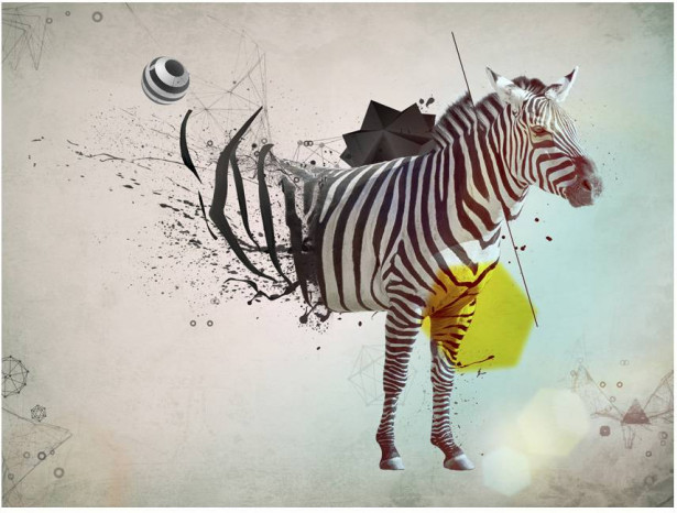 Kuvatapetti Artgeist Abstract Zebra, eri kokoja