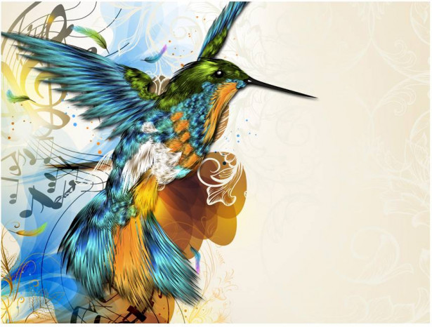 Kuvatapetti Artgeist Marvelous bird, eri kokoja