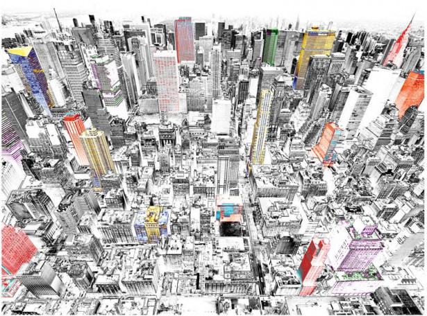 Kuvatapetti Artgeist Sketch of New York, eri kokoja