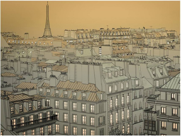 Kuvatapetti Artgeist Hyvää yötä Pariisi!, eri kokoja
