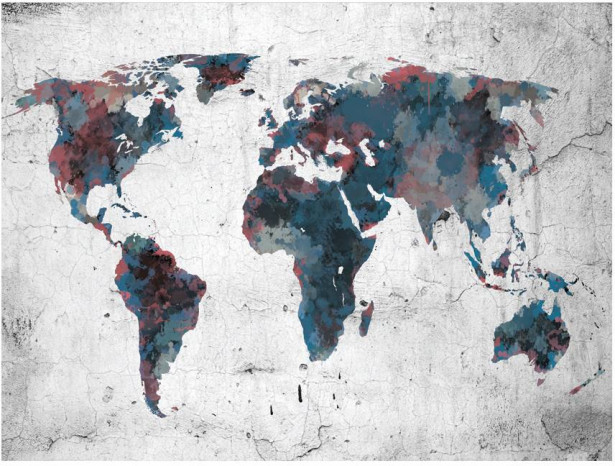 Kuvatapetti Artgeist World map on the wall, eri kokoja