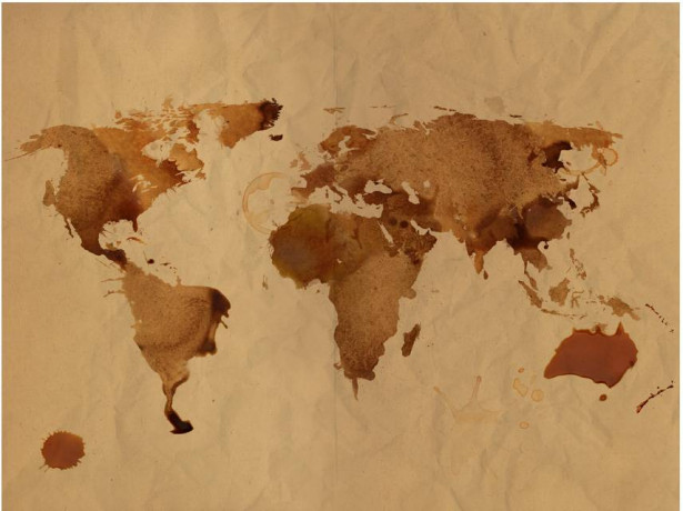Kuvatapetti Artgeist Tea world map, eri kokoja