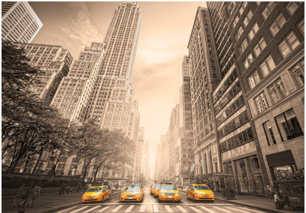 Kuvatapetti Artgeist New York taxi in sepia, eri kokoja