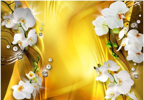 Kuvatapetti Artgeist Orchid in Gold, eri kokoja