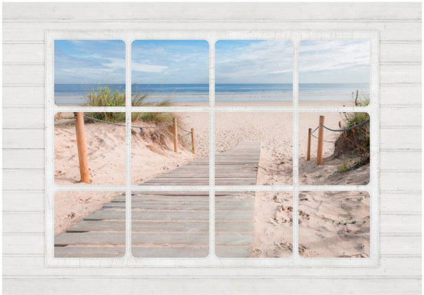 Kuvatapetti Artgeist Window & beach, eri kokoja