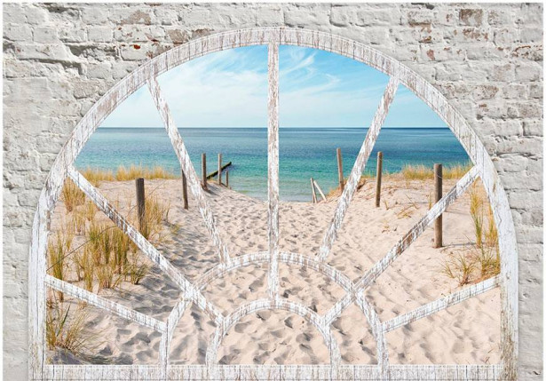Kuvatapetti Artgeist Window View - Beach, eri kokoja