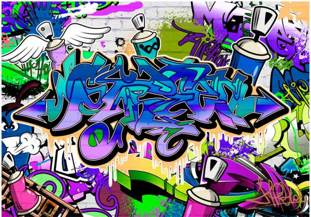 Kuvatapetti Artgeist Graffiti: violet theme, eri kokoja