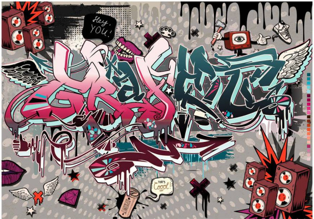 Kuvatapetti Artgeist Graffiti: hey You!, eri kokoja