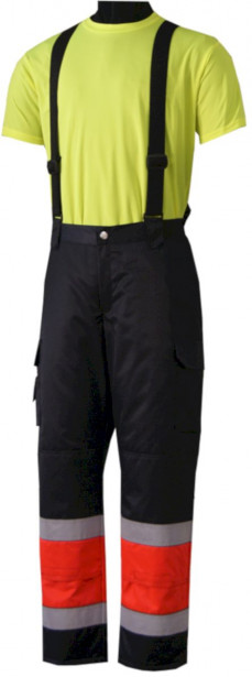 Talvihousut Atex 3862 henkseleillä Hi-Vis punainen/musta