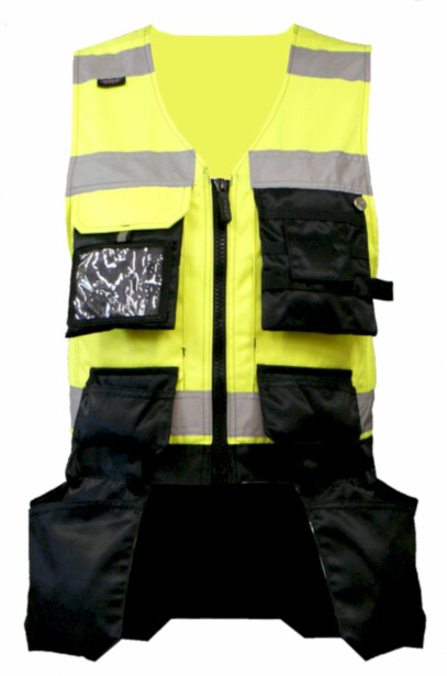 Riipputaskuliivi Atex Hi-Vis 5805, huomioväri, henkilökorttipidike, keltainen/musta