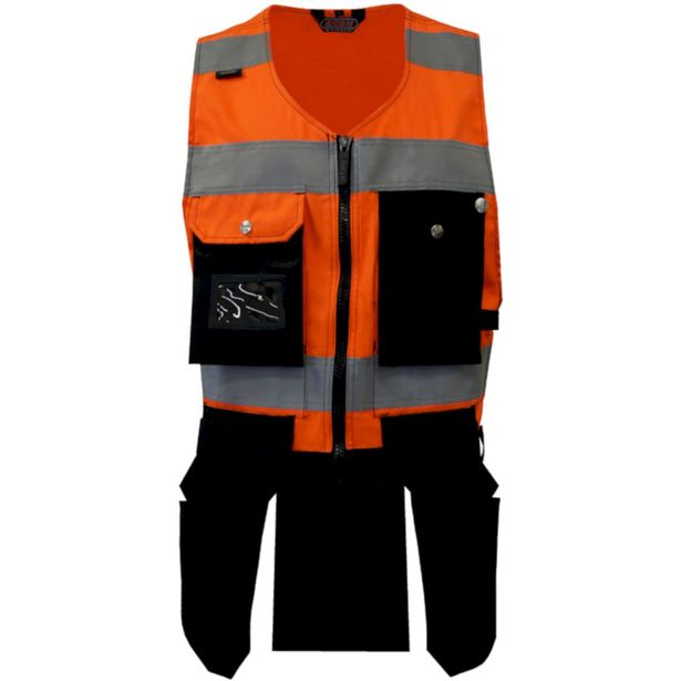 Riipputaskuliivi Atex Hi-Vis 5809 oranssi/musta