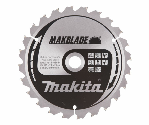 Pyörösahanterä Makita Makblade B-08894, 190x20x2.2mm, 24T