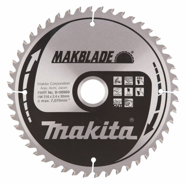 Pyörösahanterä Makita Makblade B-08969, 216x30x2.4mm, 48T