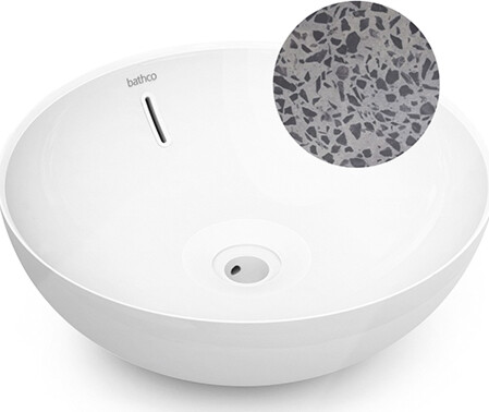Malja-allas Bathco Villareal Terrazzo, Ø420mm, harmaanmusta