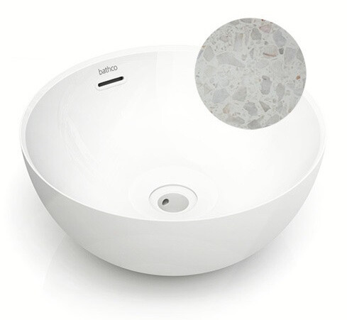 Malja-allas Bathco Bari Terrazzo, Ø370mm, harmaanmusta