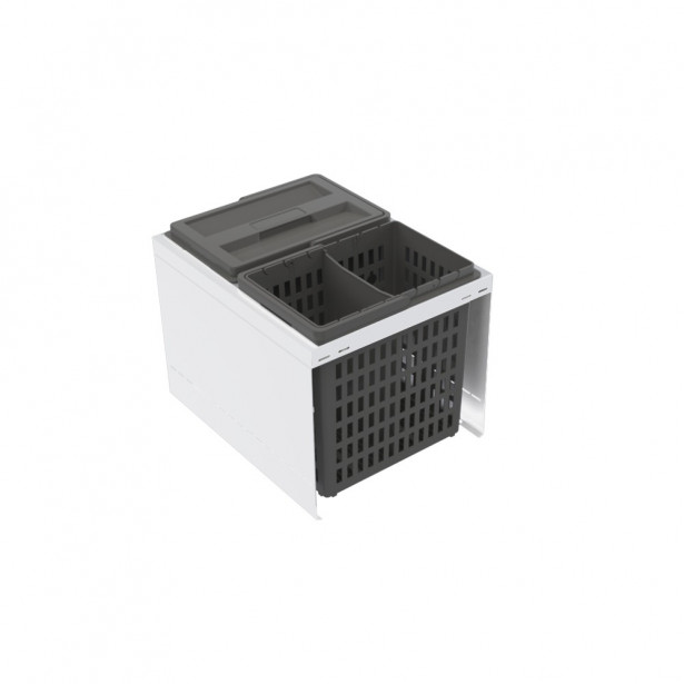 Jäteyksikkö Beslag Design Cube Original, 400 mm runkoon, valkoinen