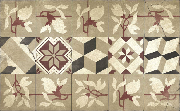 Matto Beija Flor Magnolia, 60x97cm, vaalea beige/harmaa/punertava