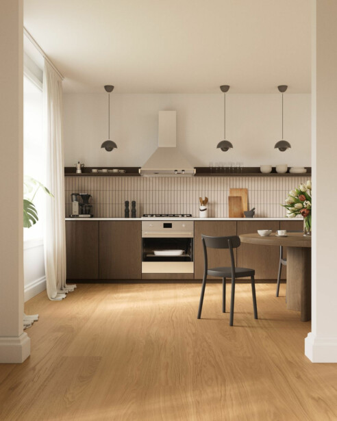Kovetettu puulattia Bjelin Tammi Damstorp 3.0 Honey, harjattu, mattalakattu, eri kokoja