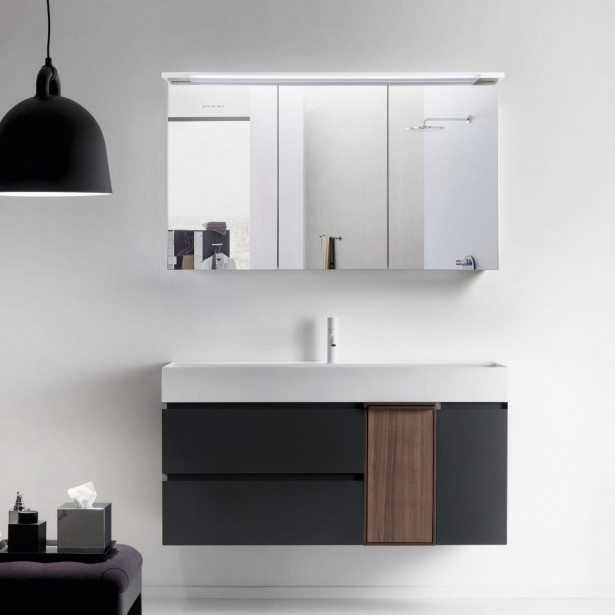 Peilikaappi LED-valaisimella Bathlife Glänsa 1200, valkoinen
