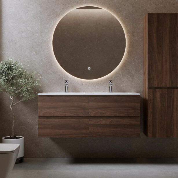 Allaskaappi kaksoisaltaalla Bathlife Eufori, 1200mm, pähkinä