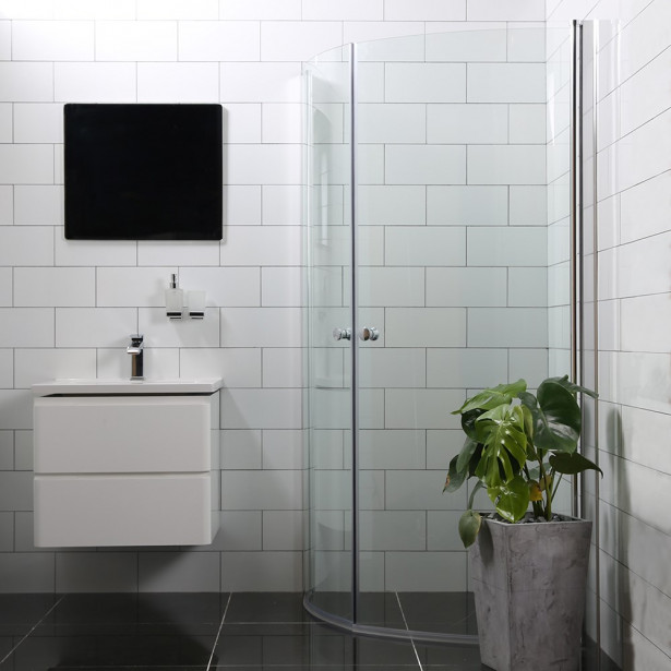 Suihkunurkka Bathlife Mångsidig Vital 45°, 800x800x1900mm, pyöreä kirkas