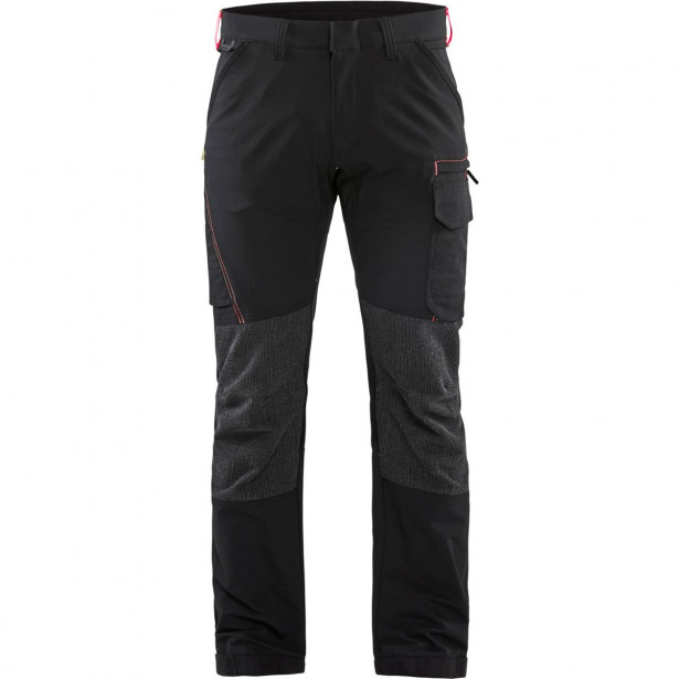 Housut Blåkläder 1422 Stretch, musta/punainen
