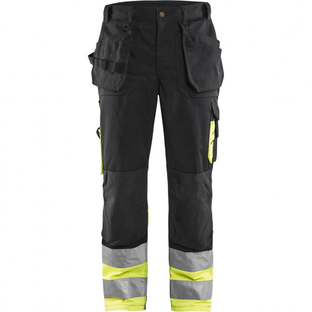 Riipputaskuhousut Blåkläder 1529 Highvis, musta/huomiokeltainen