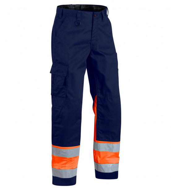 Huomiohousut Blåkläder 1564 Highvis, sininen/oranssi