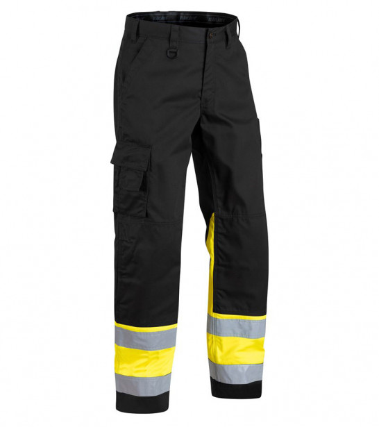 Huomiohousut Blåkläder 1564 Highvis, musta/keltainen