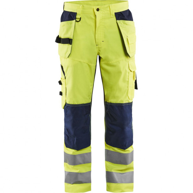 Riipputaskuhousut Blåkläder 1565 Highvis, huomiokeltainen/sininen