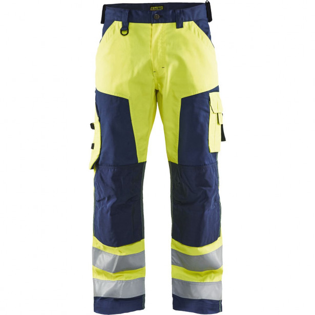 Huomiohousut Blåkläder 1566 Highvis, huomiokeltainen/sininen