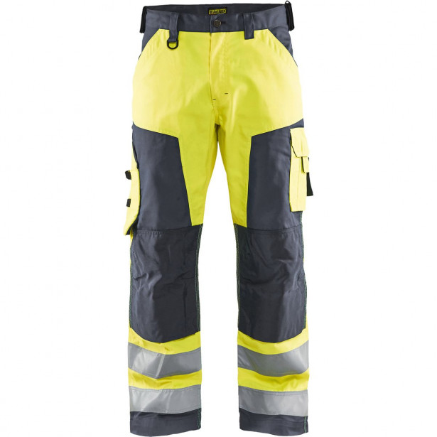 Huomiohousut Blåkläder 1566 Highvis, huomiokeltainen/harmaa