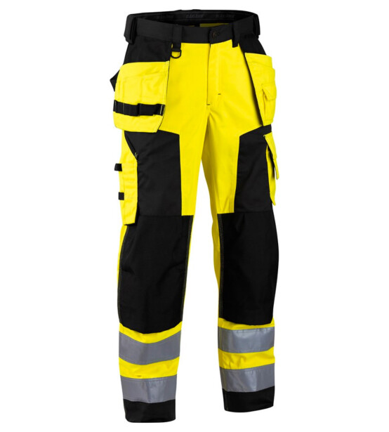 Softshell-riipputaskuhousut Blåkläder 1567 Highvis, keltainen/musta