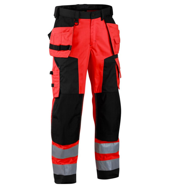 Softshell-riipputaskuhousut Blåkläder 1567 Highvis, punainen/musta