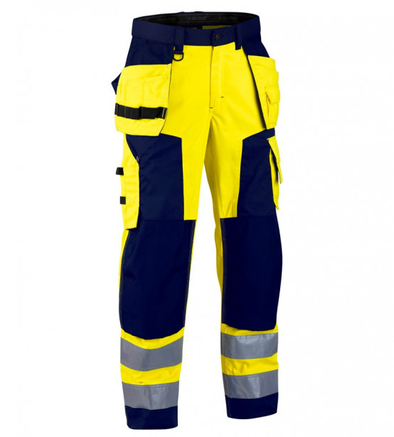 Riipputaskuhousut Blåkläder 1568 Highvis, keltainen/sininen