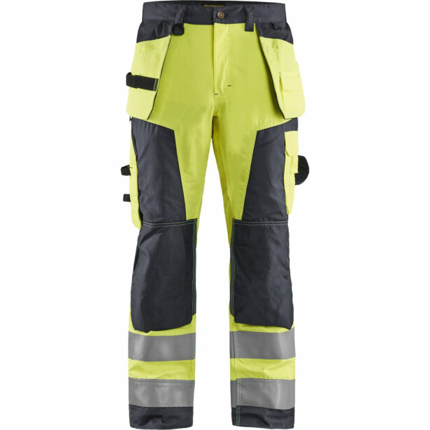 Riipputaskuhousut Blåkläder 1568 Highvis, huomiokeltainen/harmaa